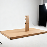 Scale reference of 2 m x 1.4 m oversized corrugated box panel